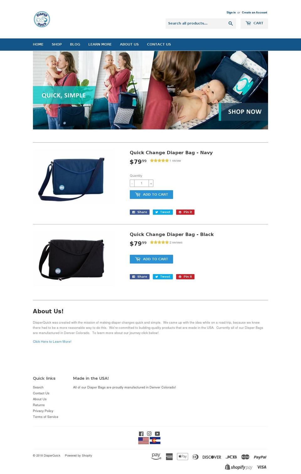 diaperquick.com — Shopify storefront screenshot