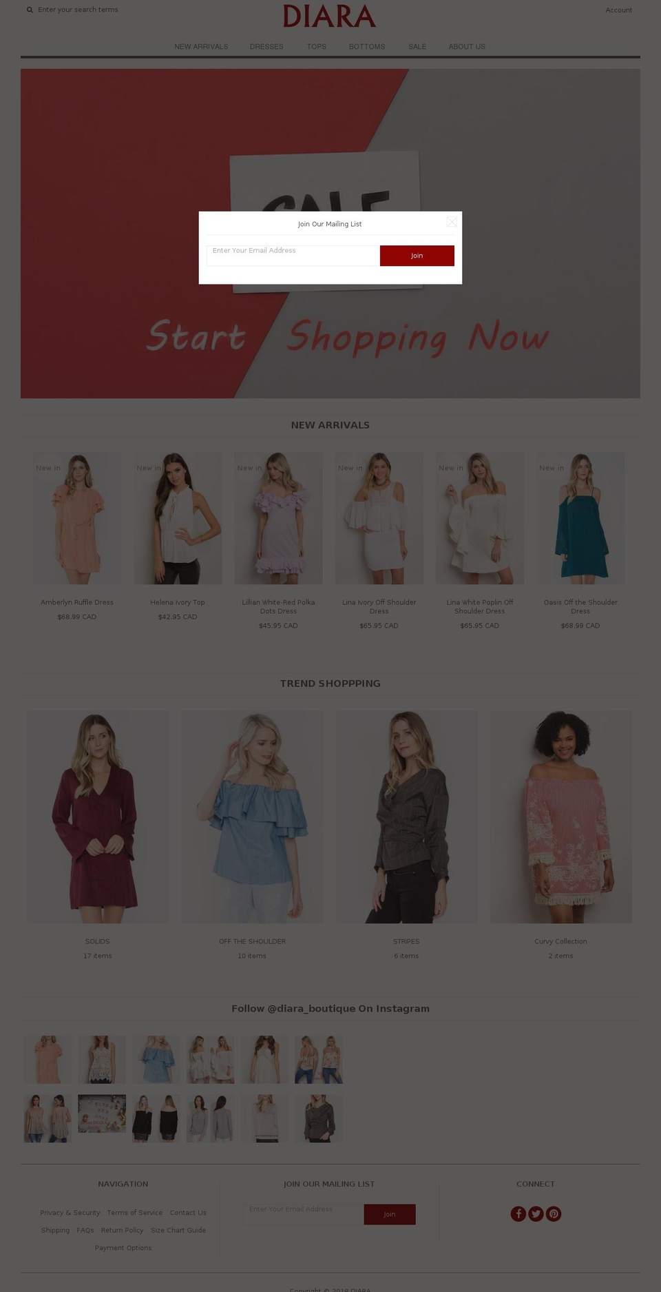 diaraboutique.com shopify website screenshot