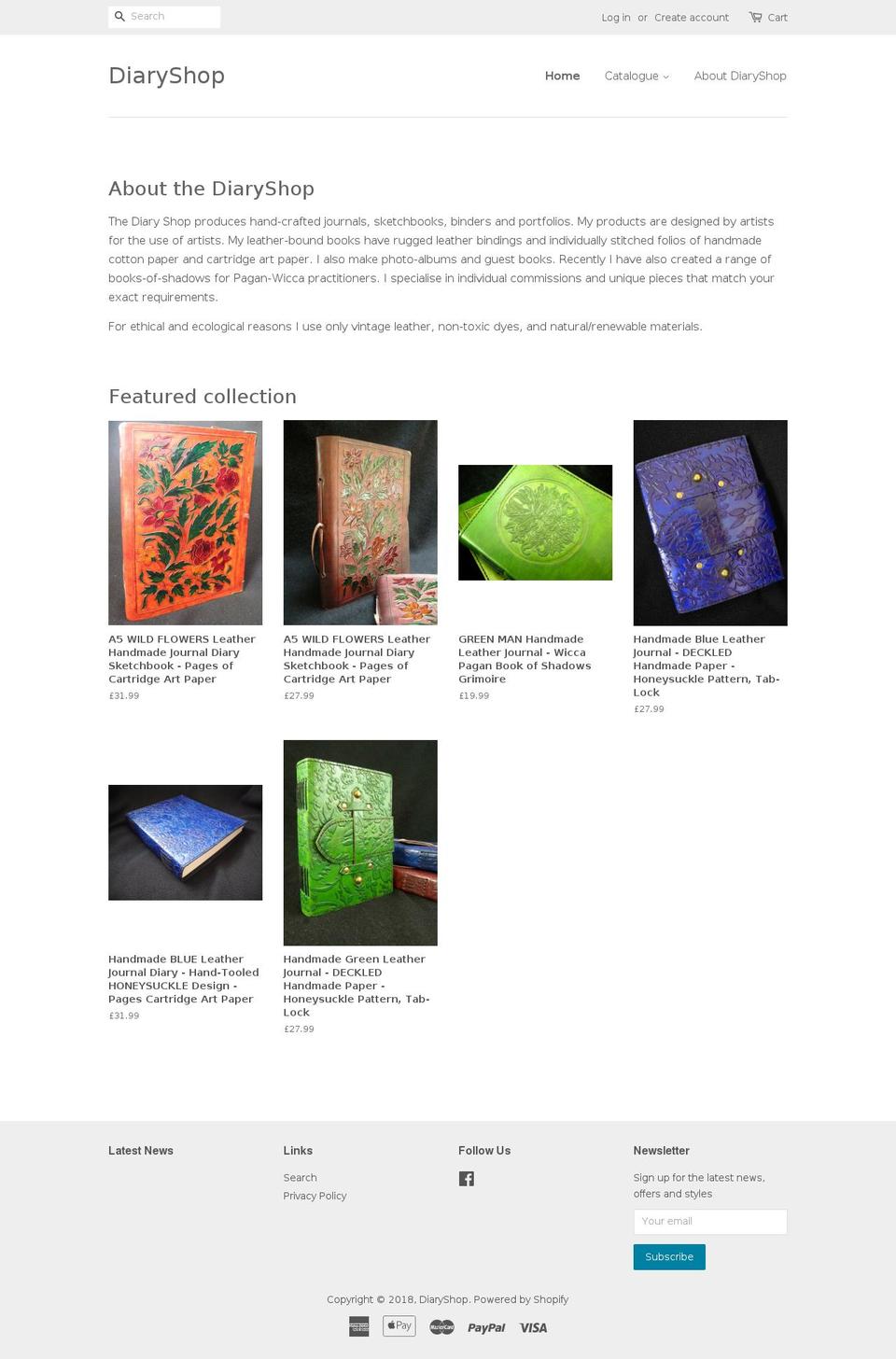 diaryshop.net shopify website screenshot