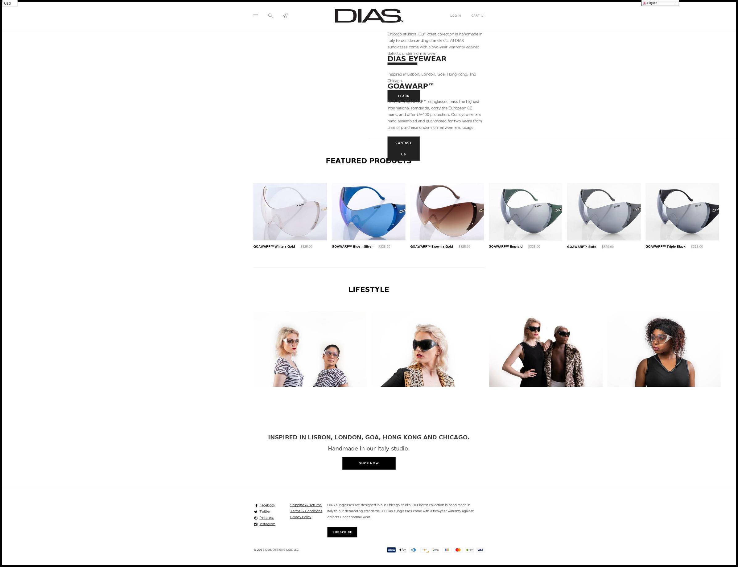 dias-usa.com shopify website screenshot