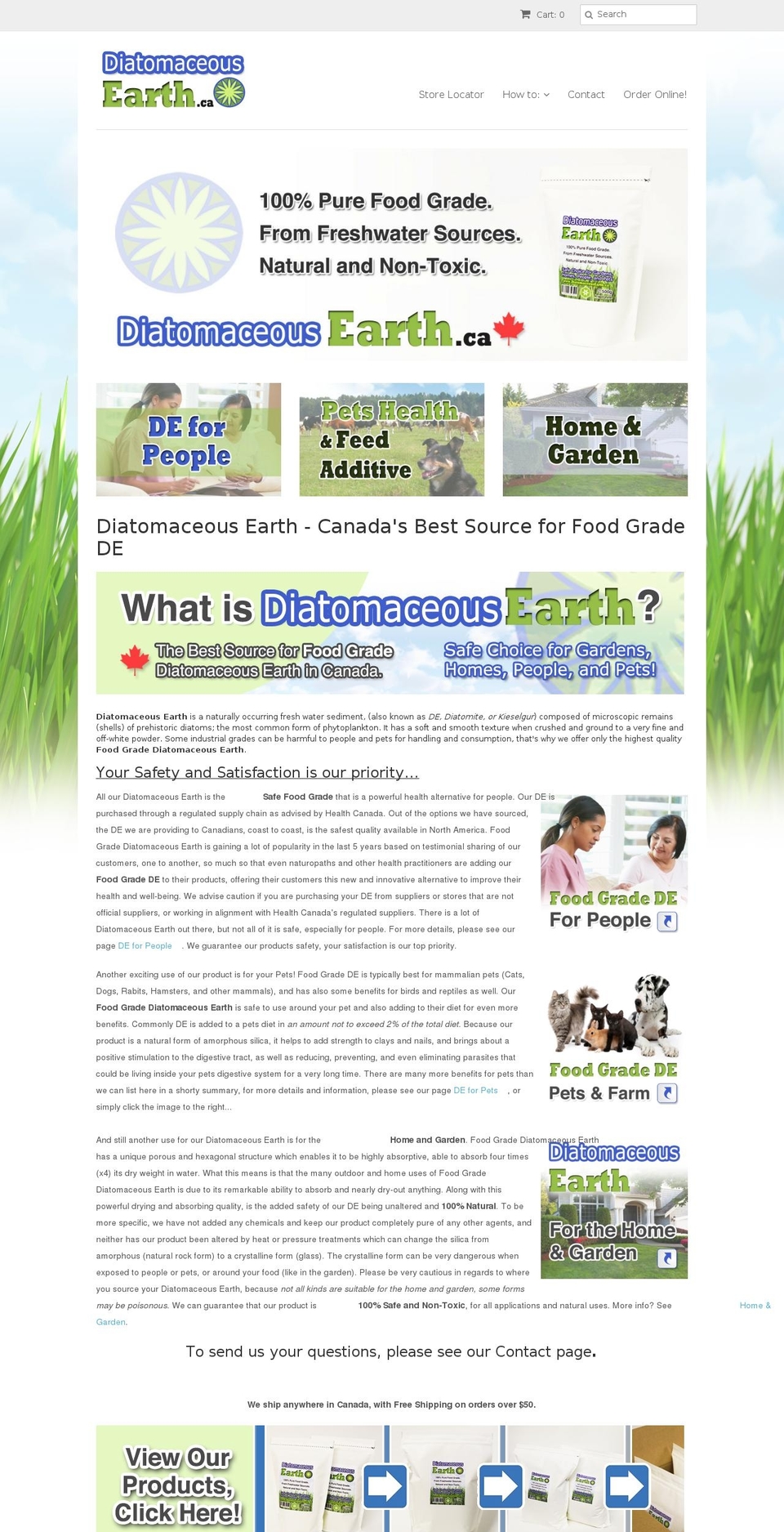 diatomaceousearth.ca shopify website screenshot