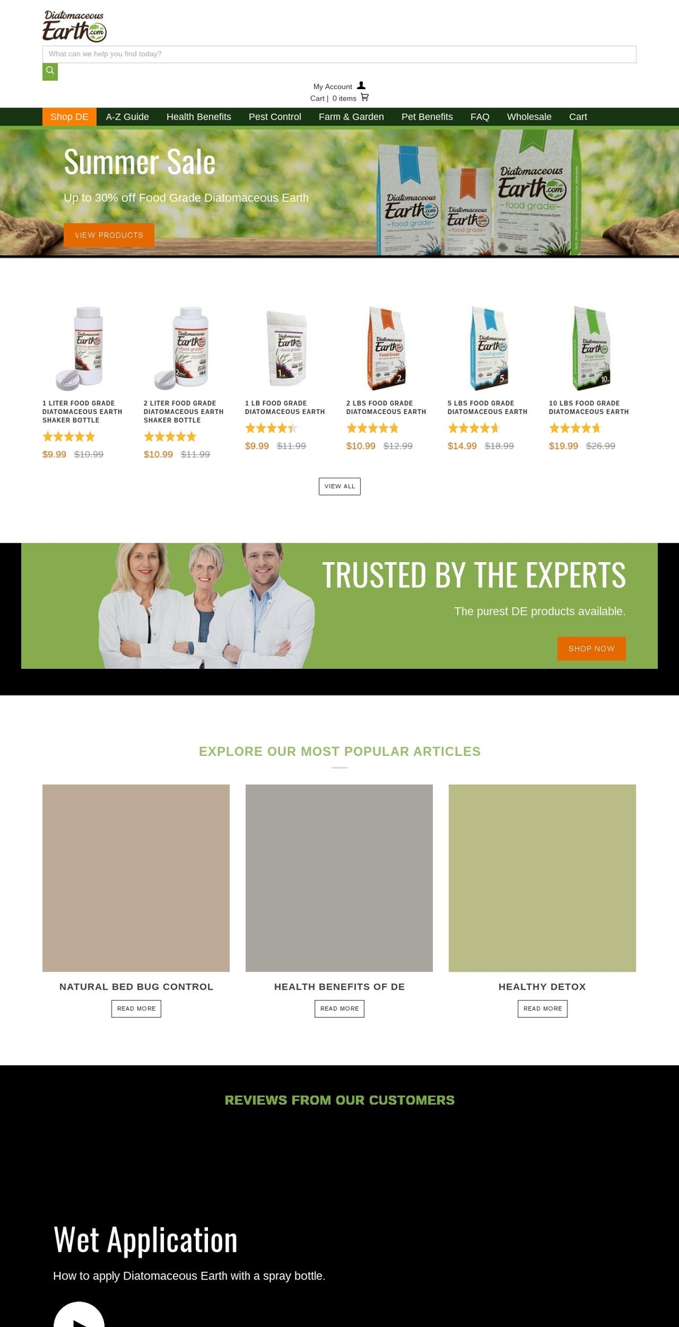 DE Debut - Launch V2 Shopify theme site example diatomaceousearth.com