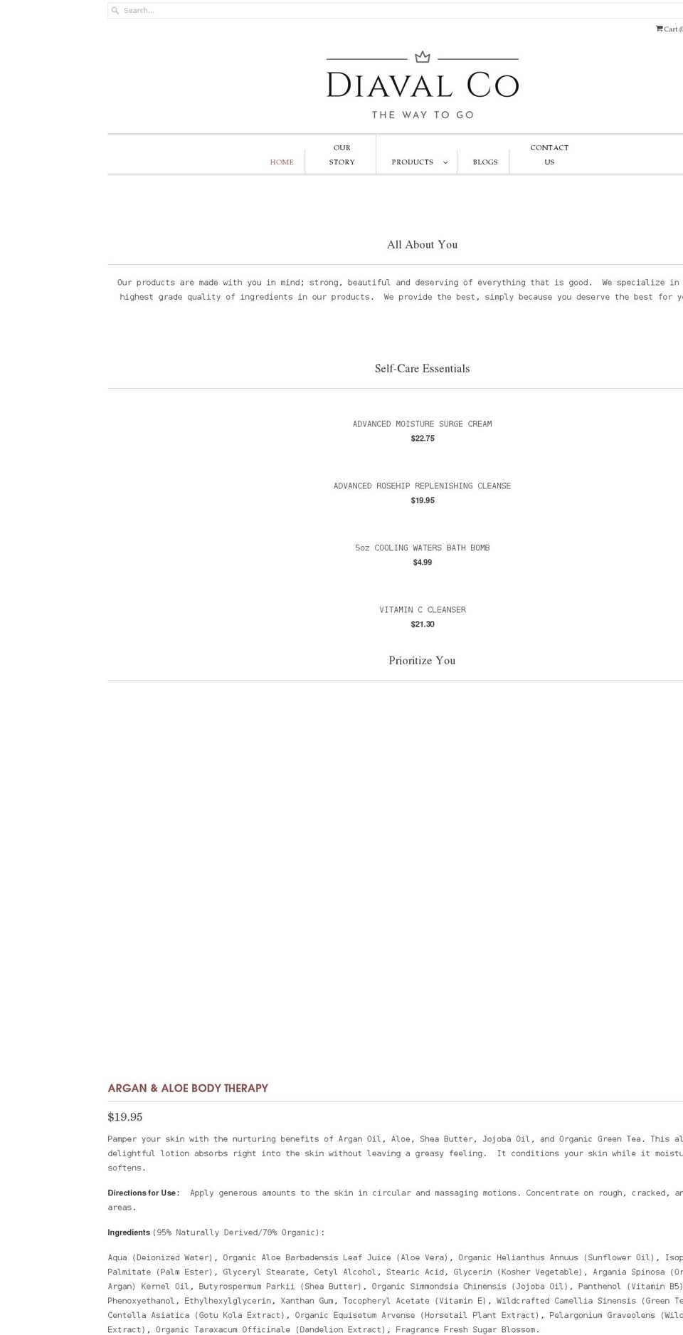 diavalco.com shopify website screenshot