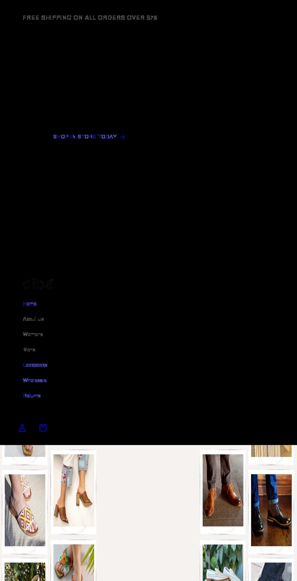 dibalondon.com shopify website screenshot