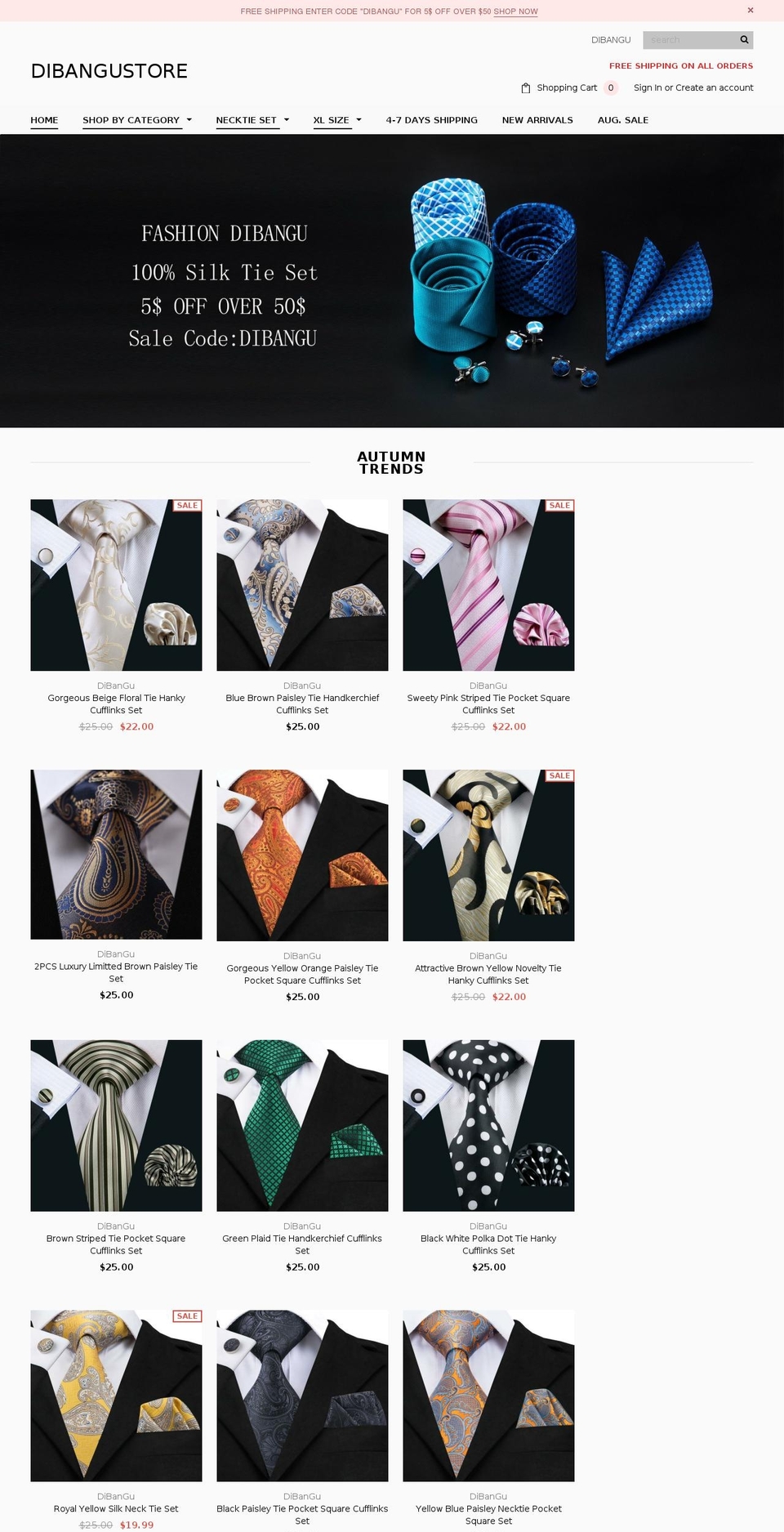 dibangustore.com shopify website screenshot