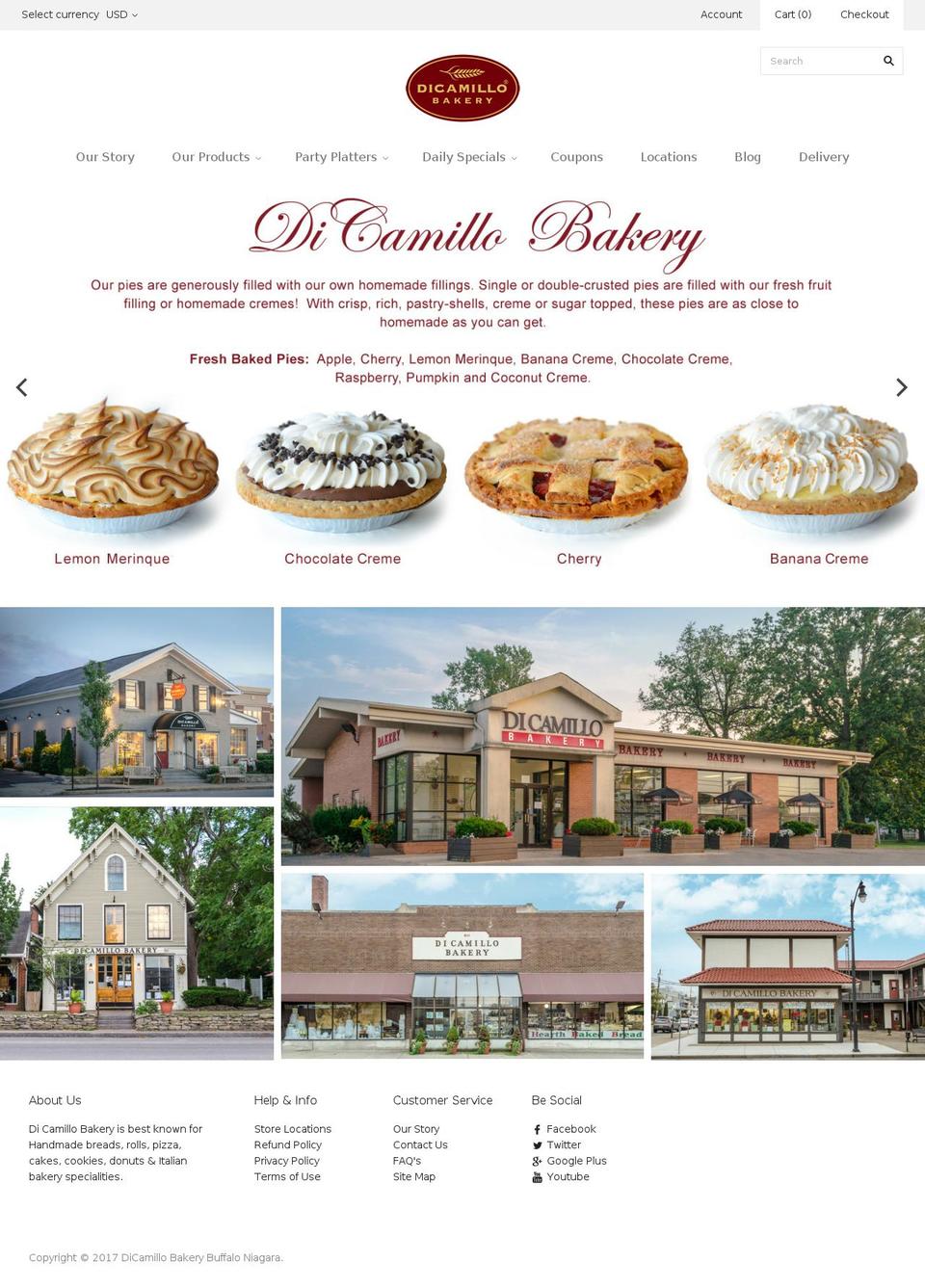 dicamillobakerybuffaloniagara.com shopify website screenshot