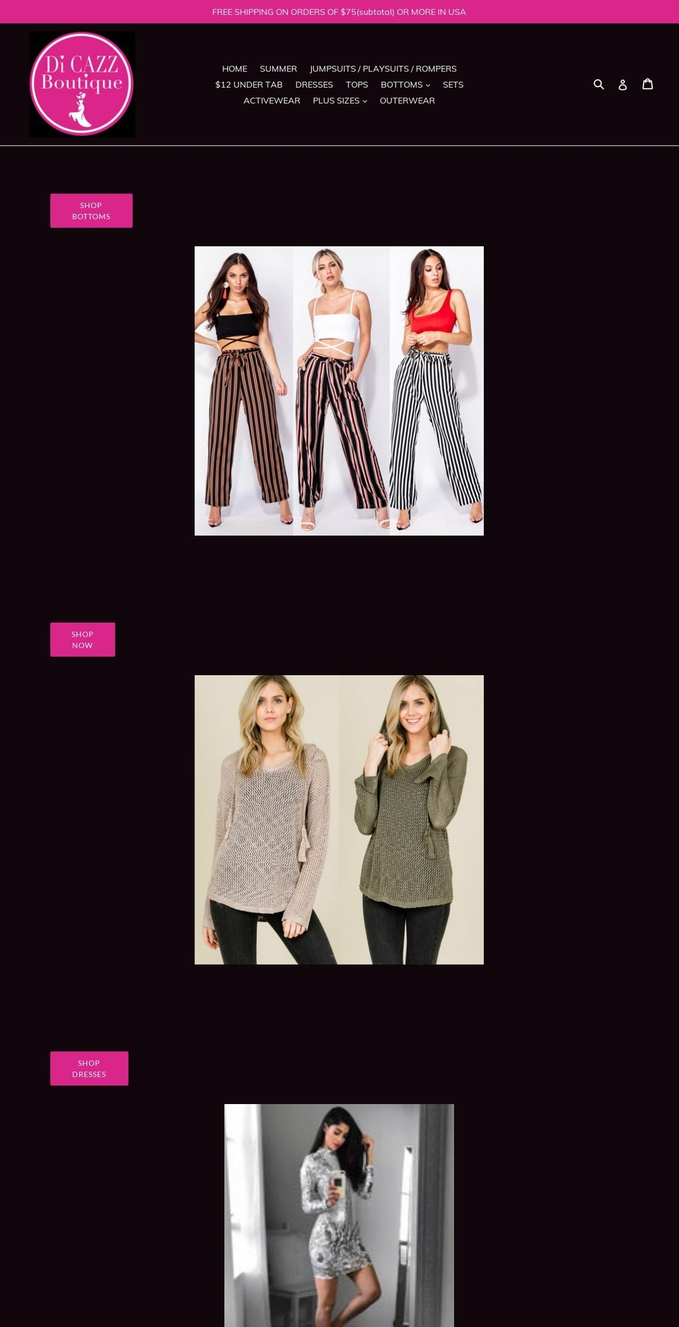 dicazzboutique.com — Shopify storefront screenshot