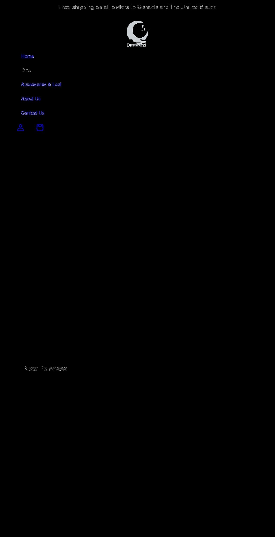 dicebound.com shopify website screenshot