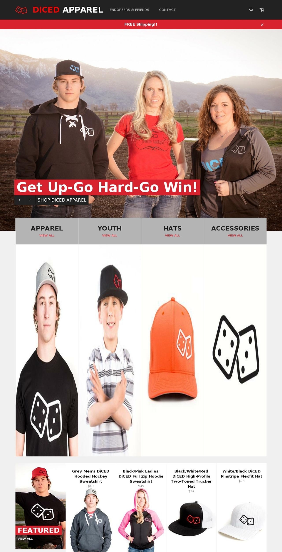 dicedapparel.com — Shopify storefront screenshot