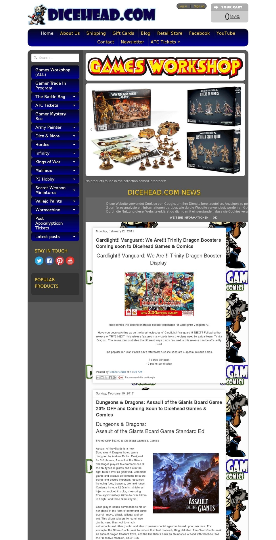 dicehead.com shopify website screenshot