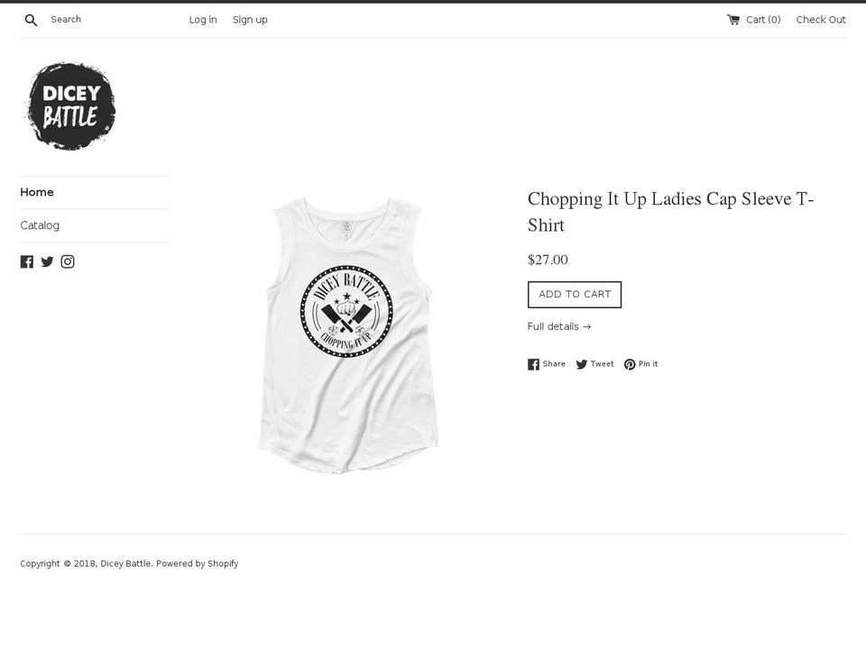diceybattle.com — Shopify storefront screenshot