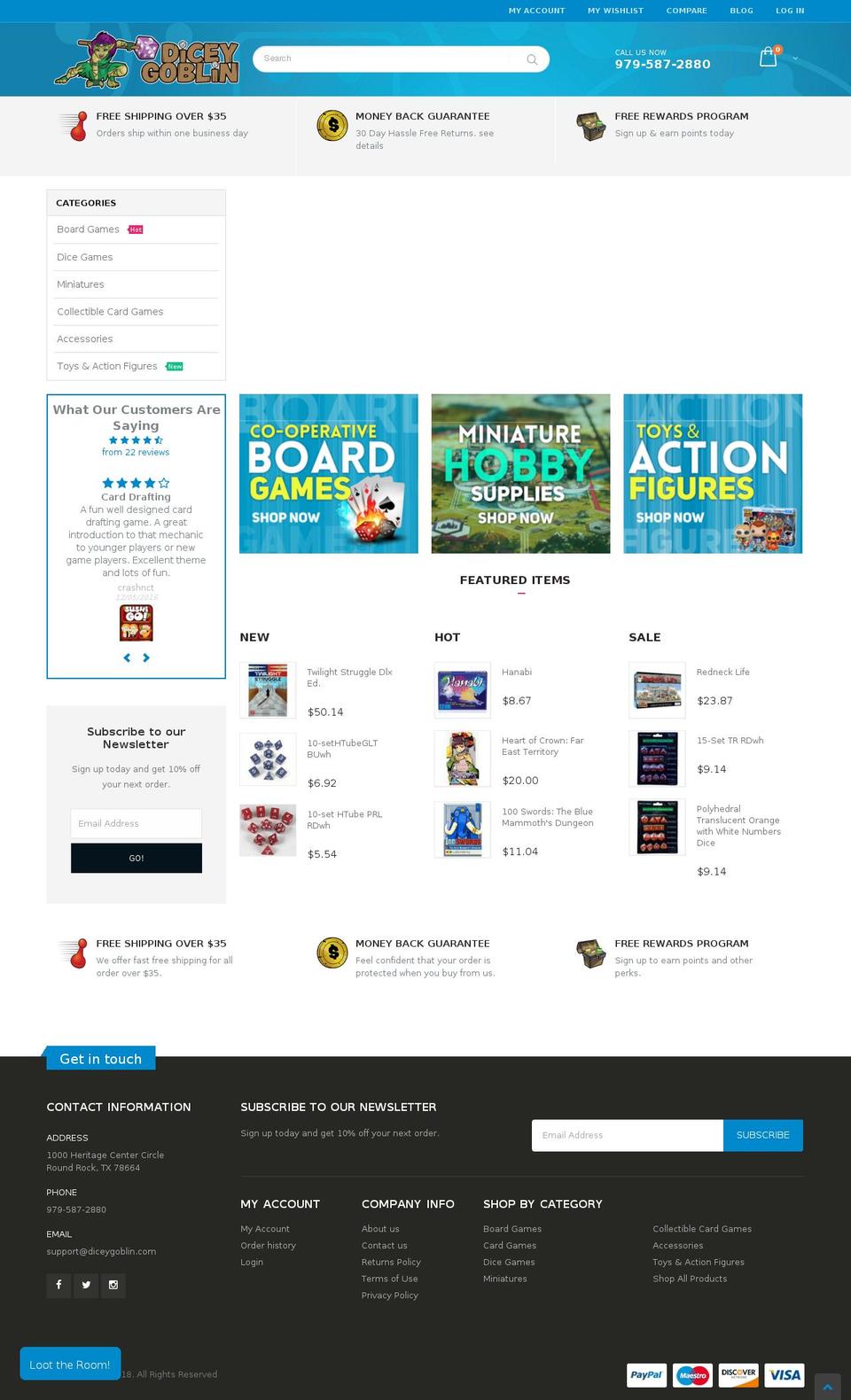 porto-theme Shopify theme site example diceygoblin.com