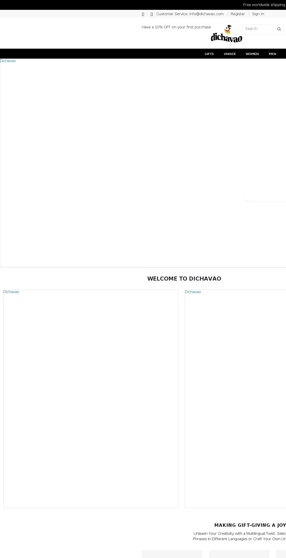 dichavao.com shopify website screenshot