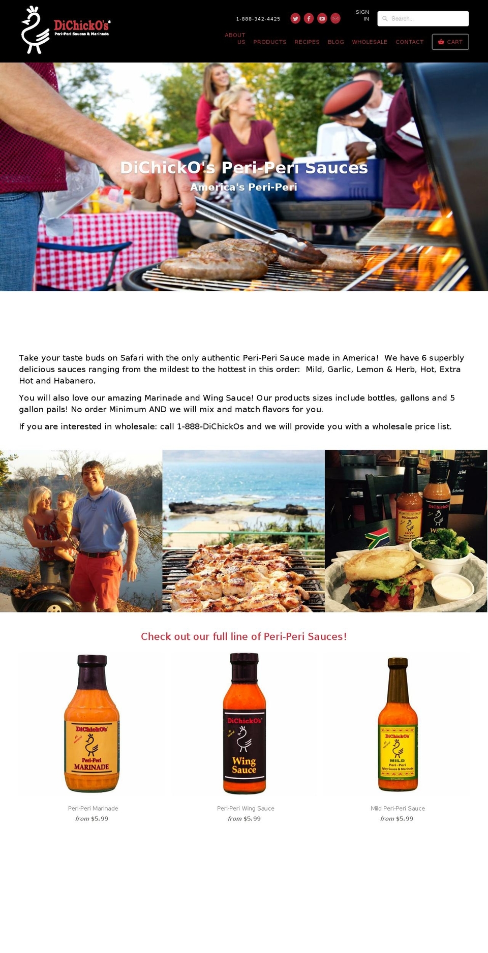 dichickos.com shopify website screenshot