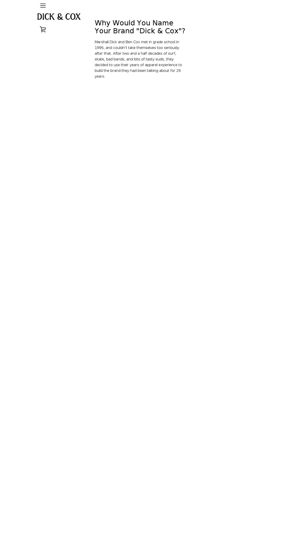 dickandcox.com shopify website screenshot