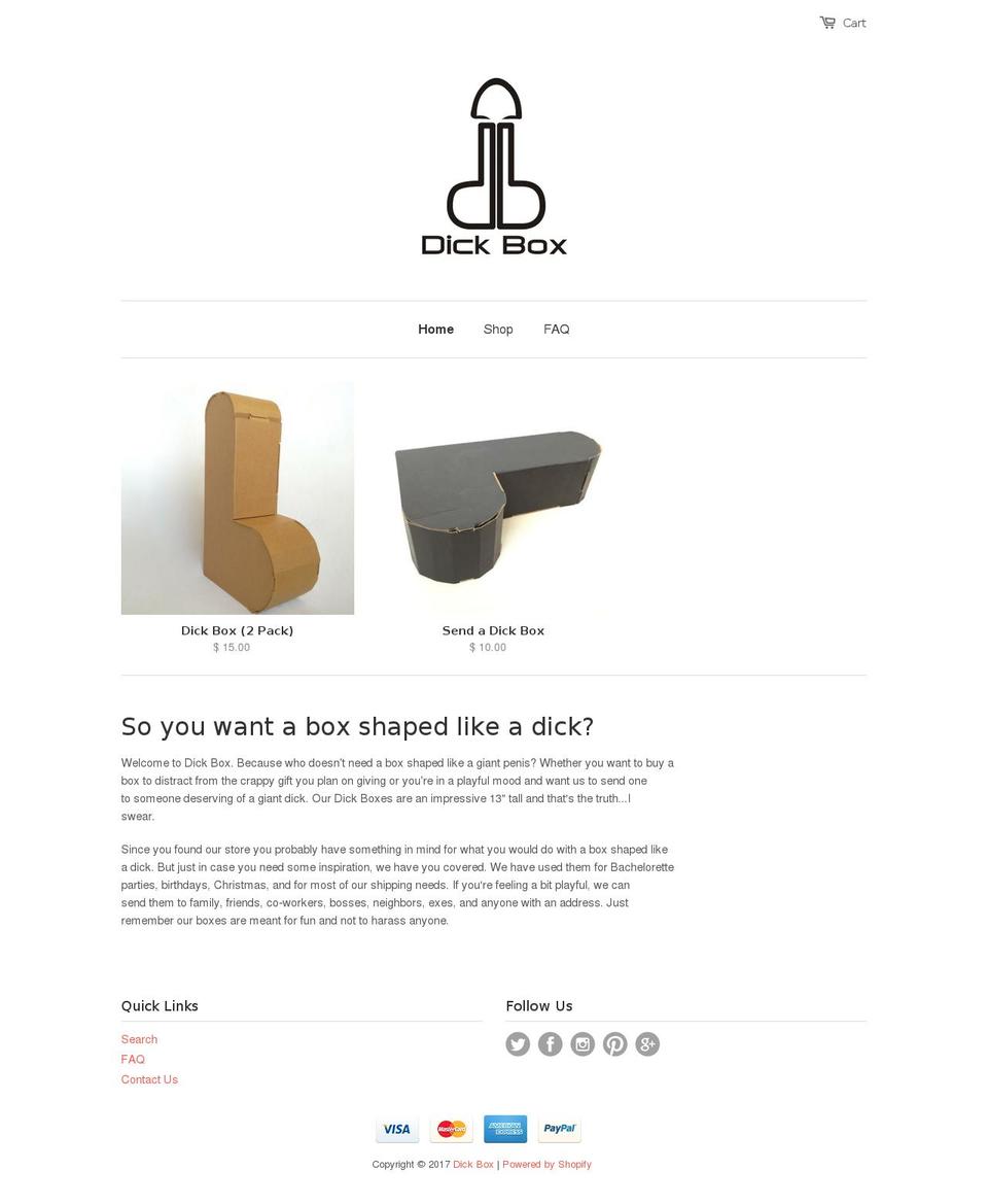 dickboxshop.com shopify website screenshot