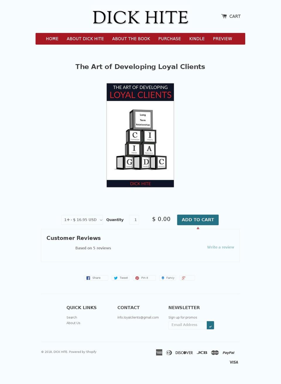dickhite.com — Shopify storefront screenshot
