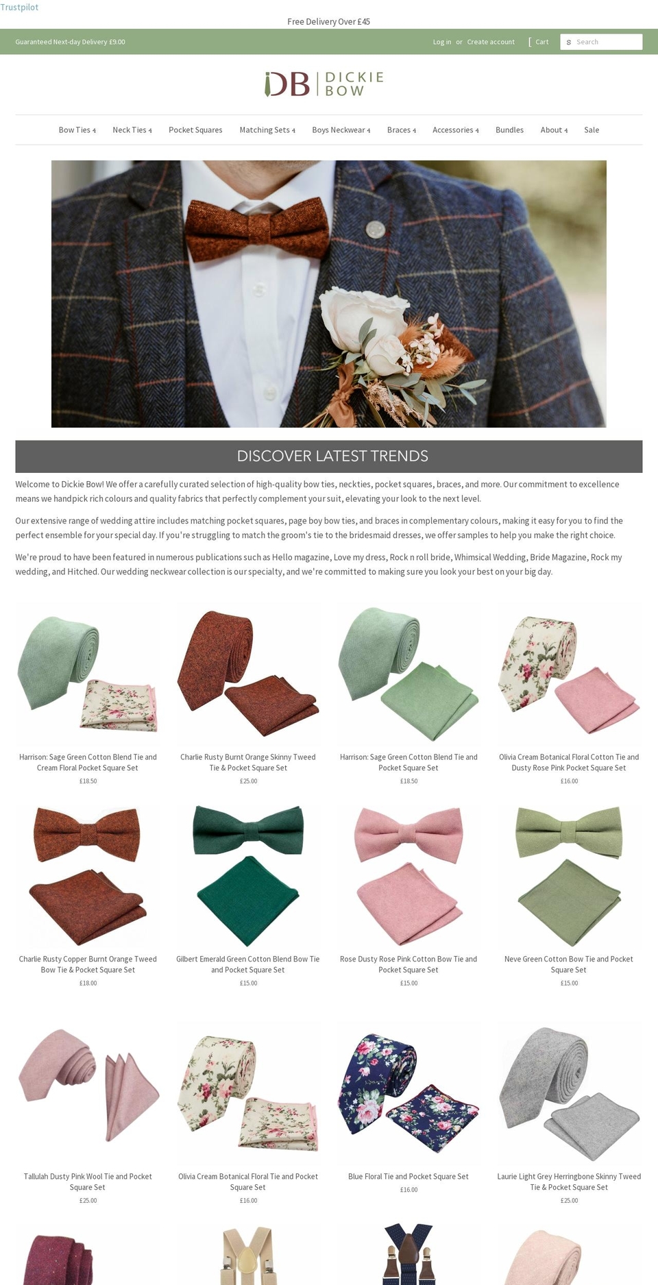 dickiebow.co.uk shopify website screenshot