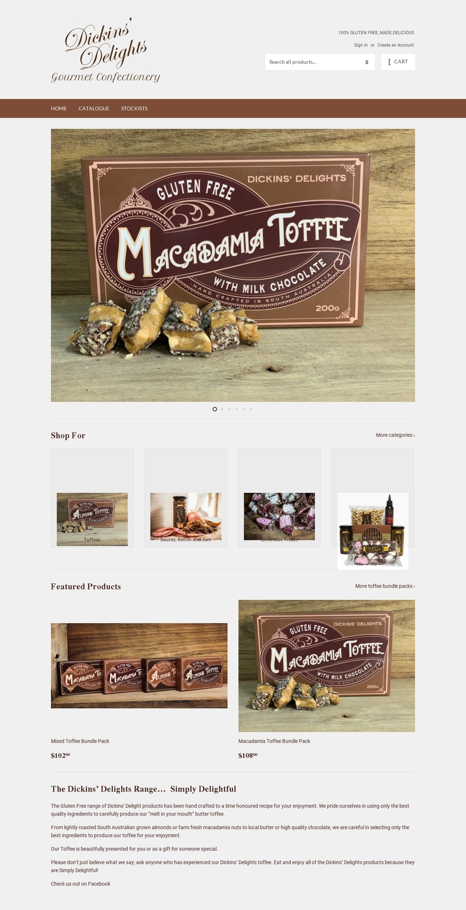 dickinsdelights.com.au shopify website screenshot