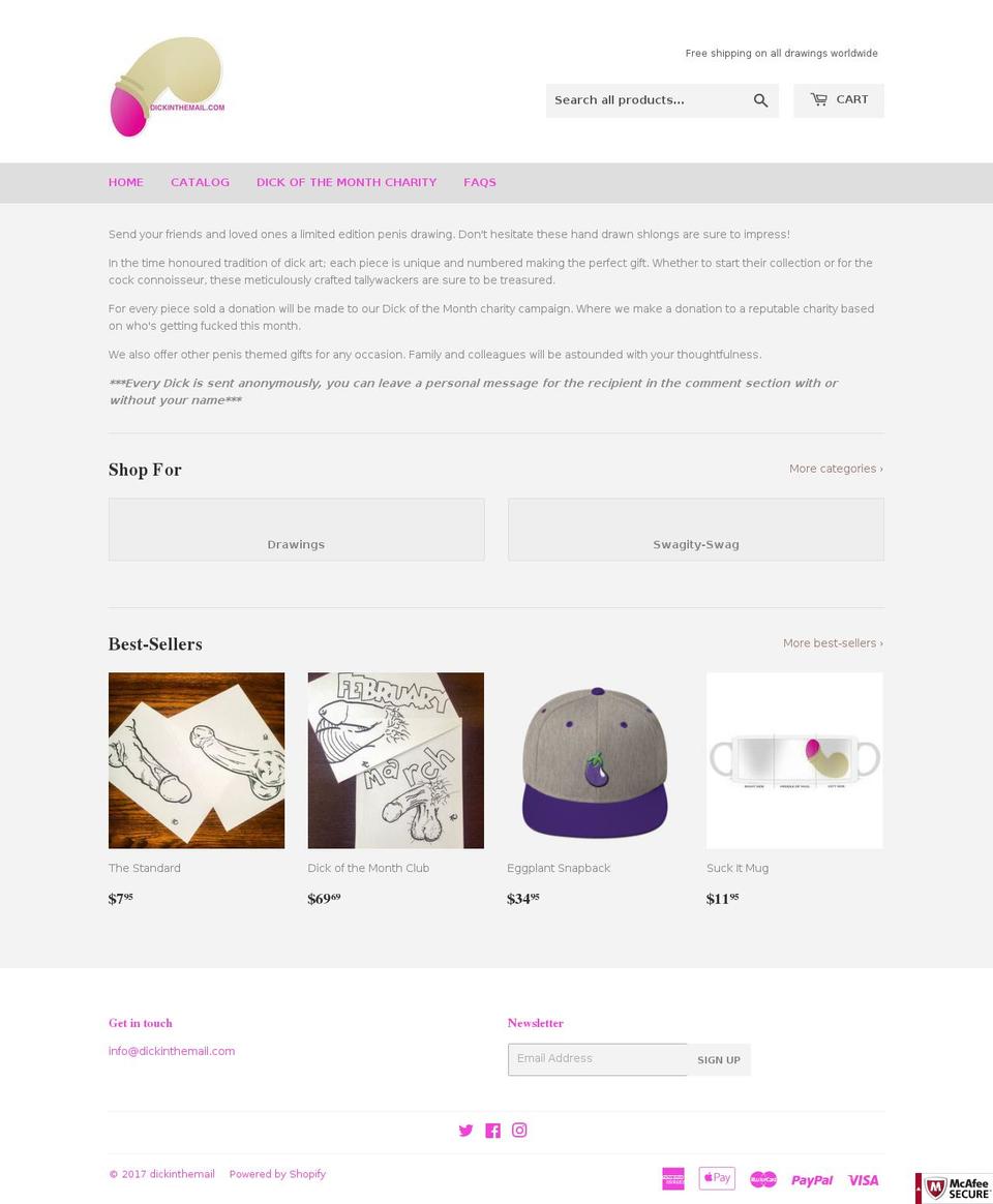 dickinthemail.com shopify website screenshot