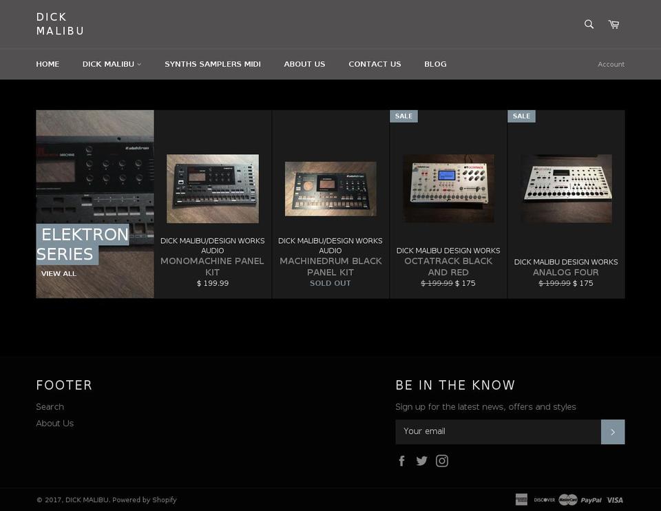 dickmalibu.com shopify website screenshot