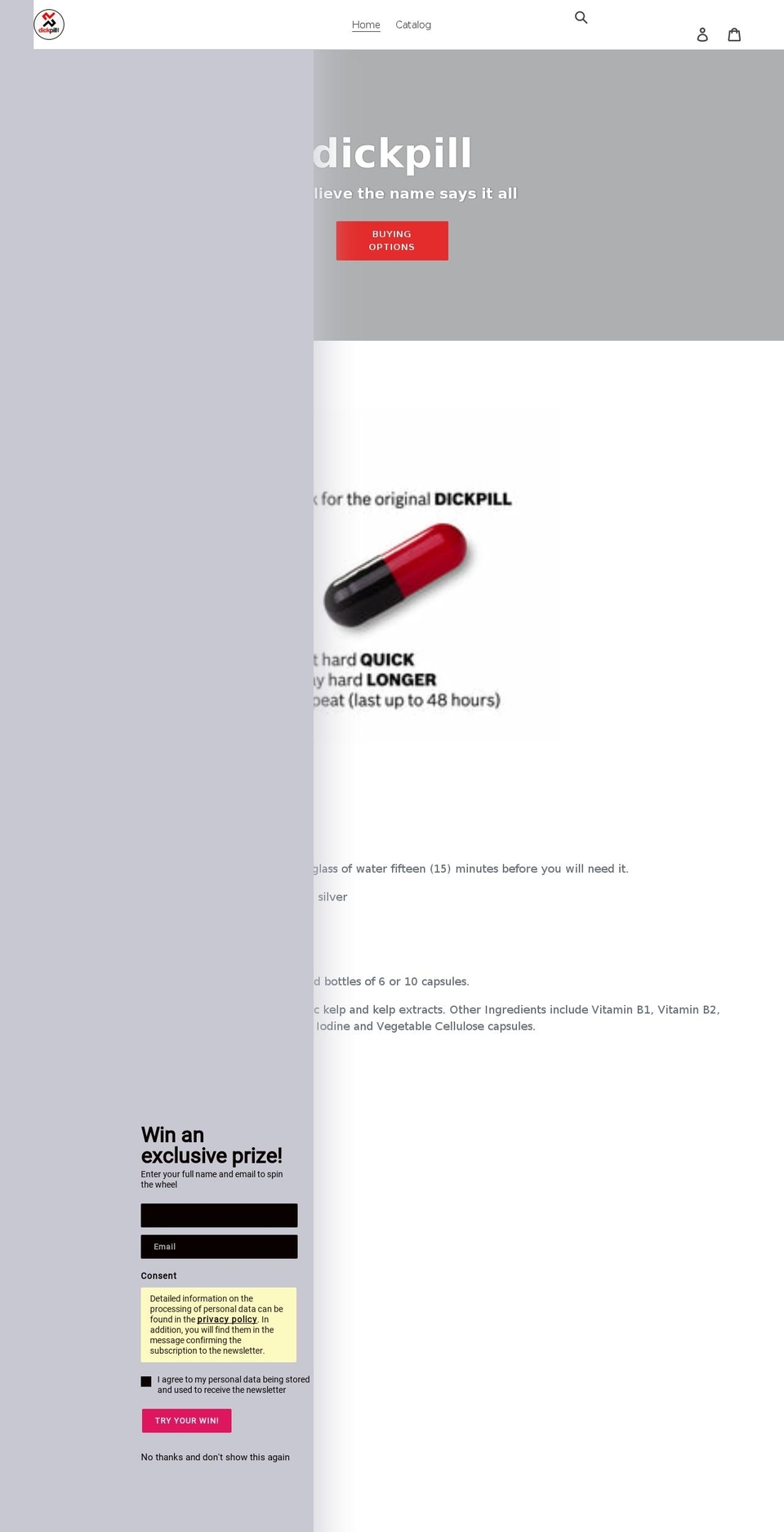 dickpill.net shopify website screenshot