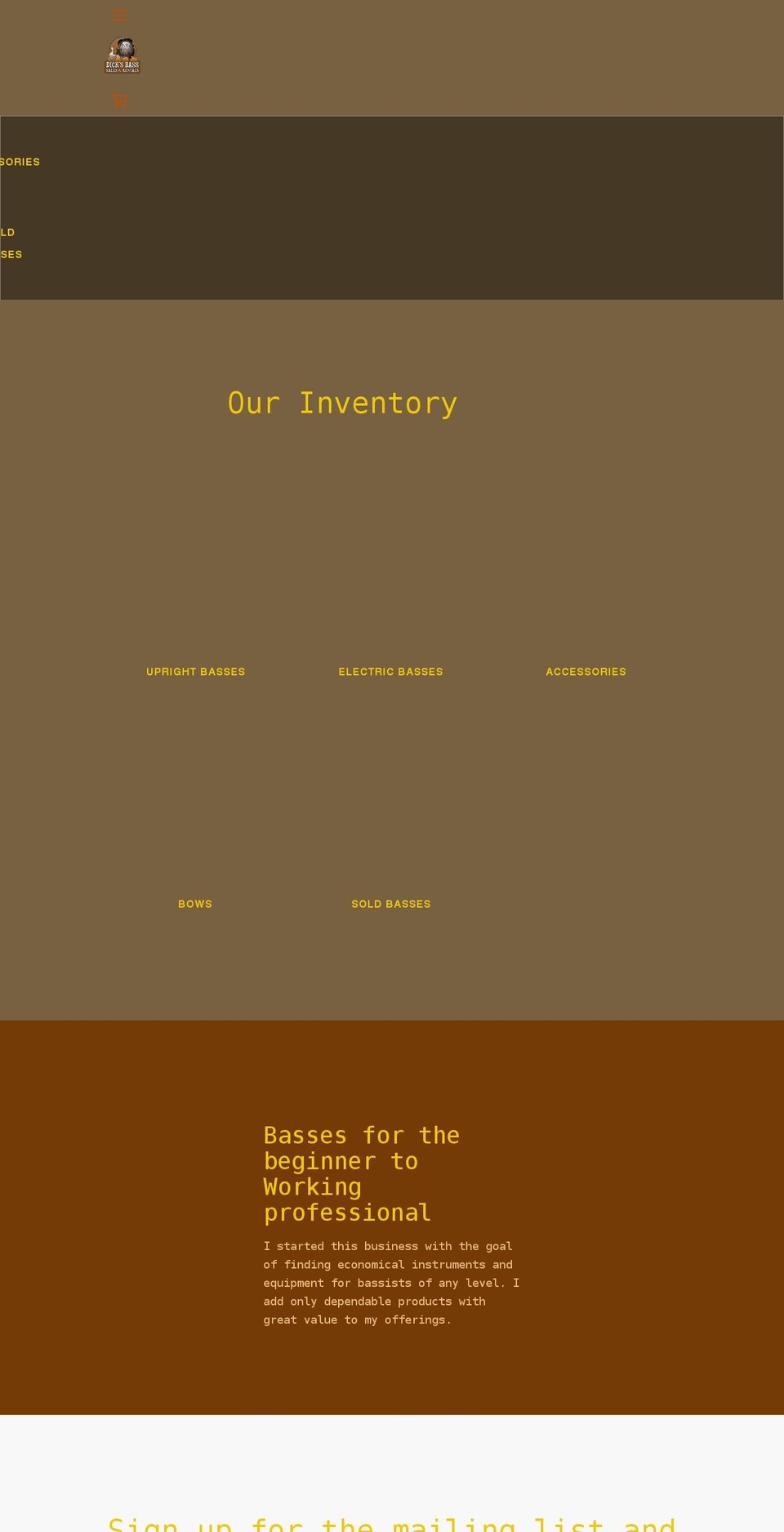 dicksbass.com shopify website screenshot