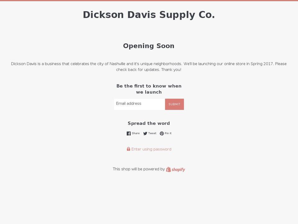 dicksondavis.com — Shopify storefront screenshot