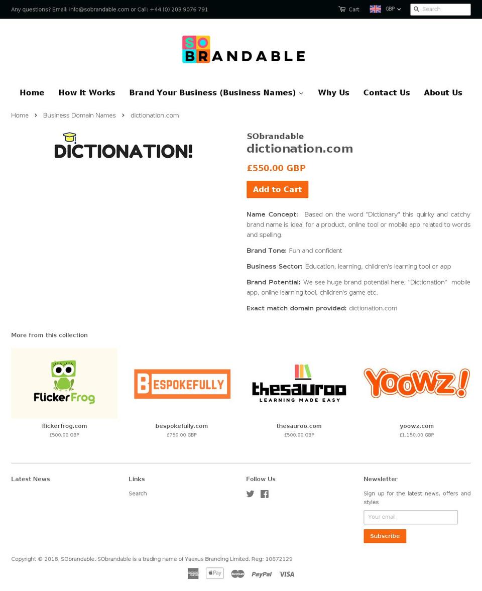 dictionation.com — Shopify storefront screenshot