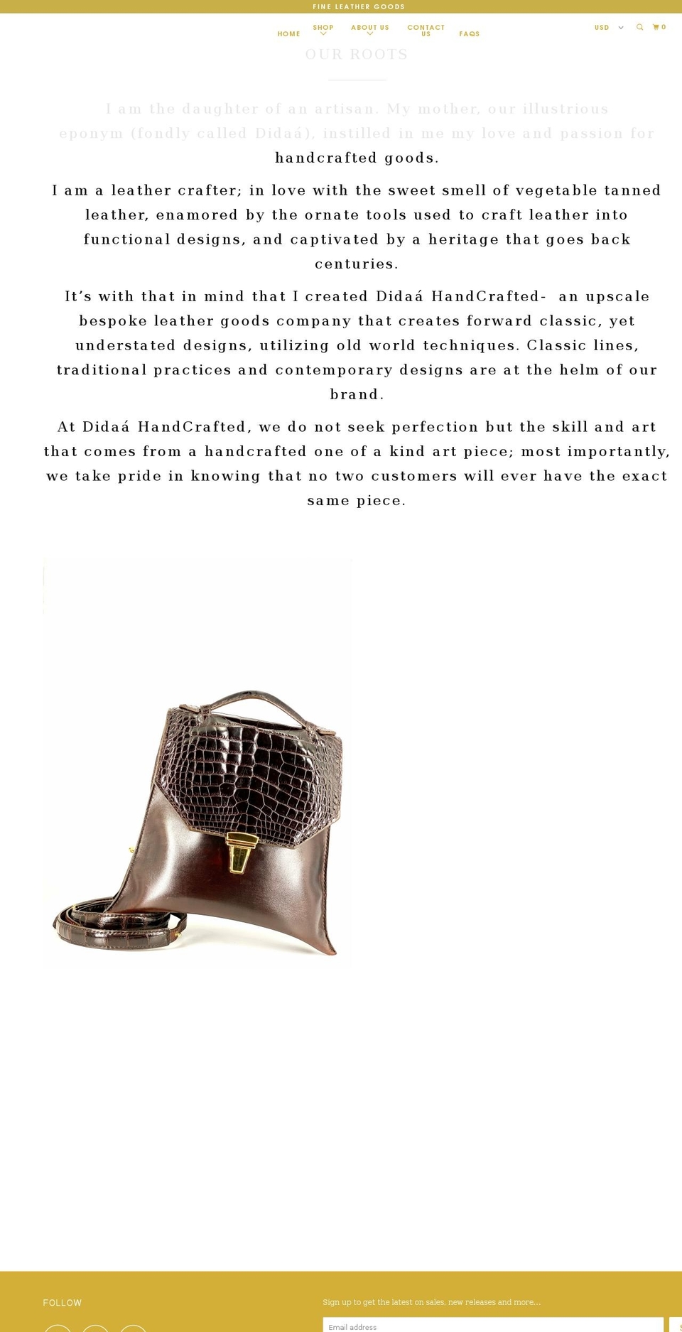 didaahandcrafted.com shopify website screenshot
