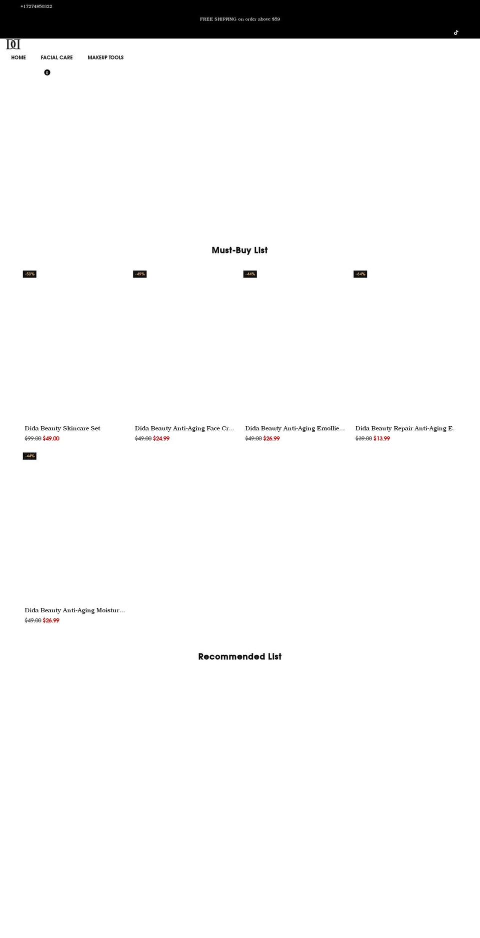 didabeauty.com shopify website screenshot