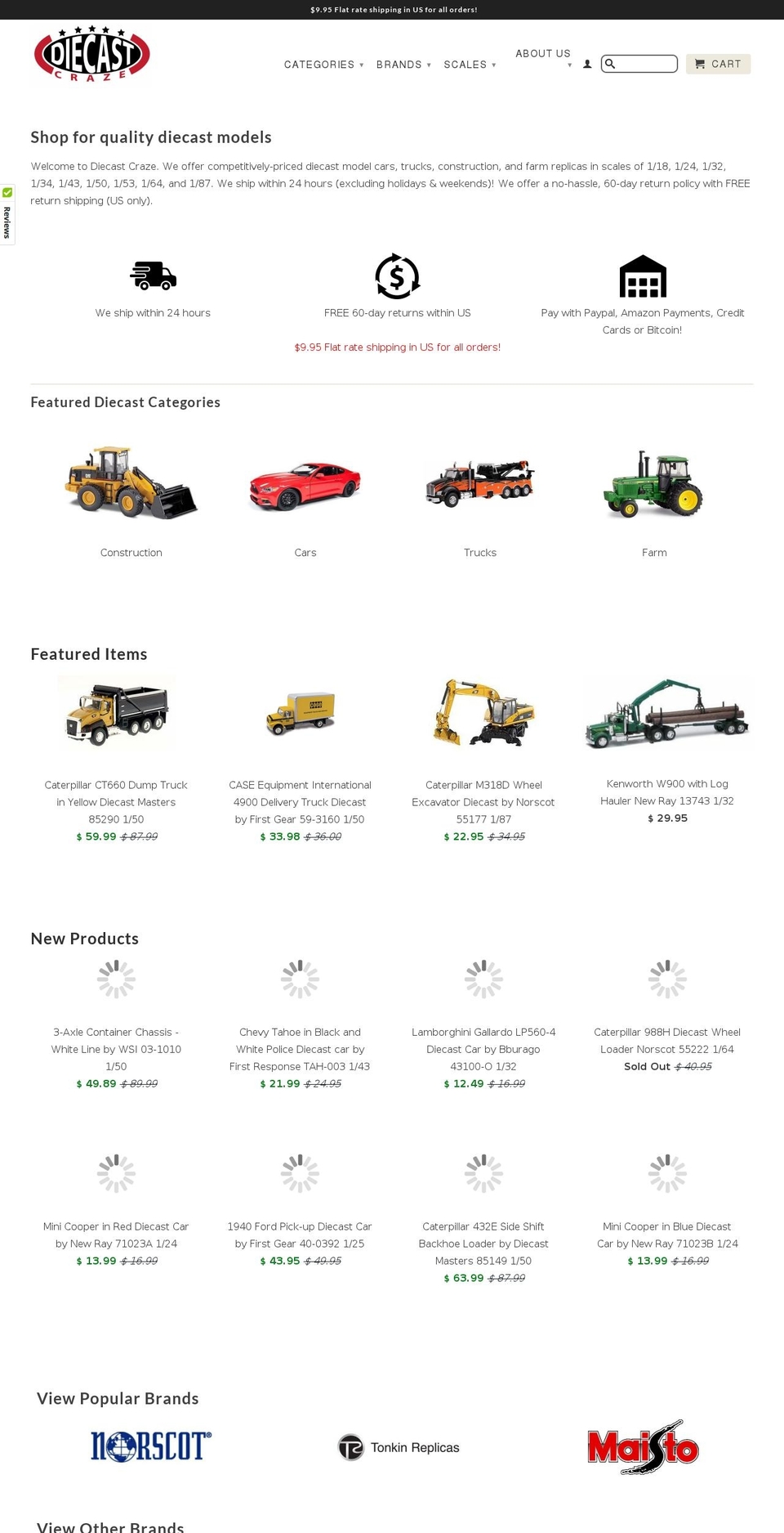 diecastcraze.com shopify website screenshot