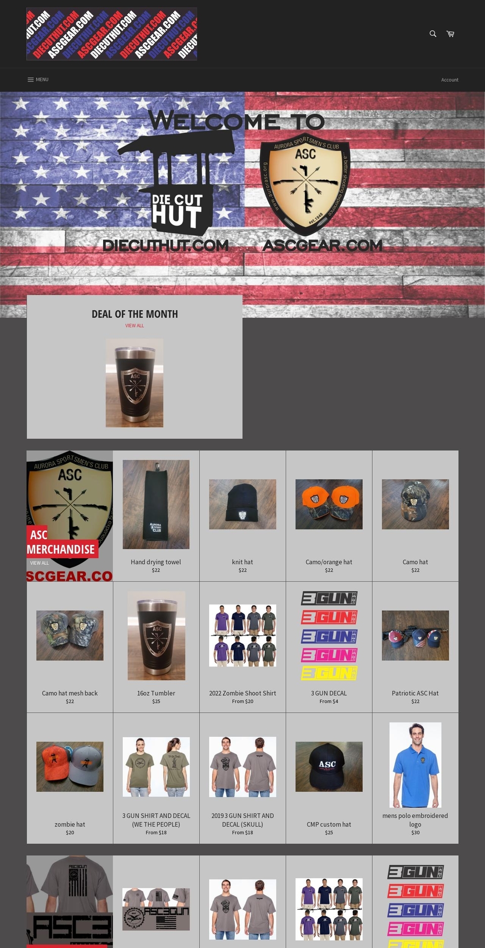 diecuthut.com shopify website screenshot