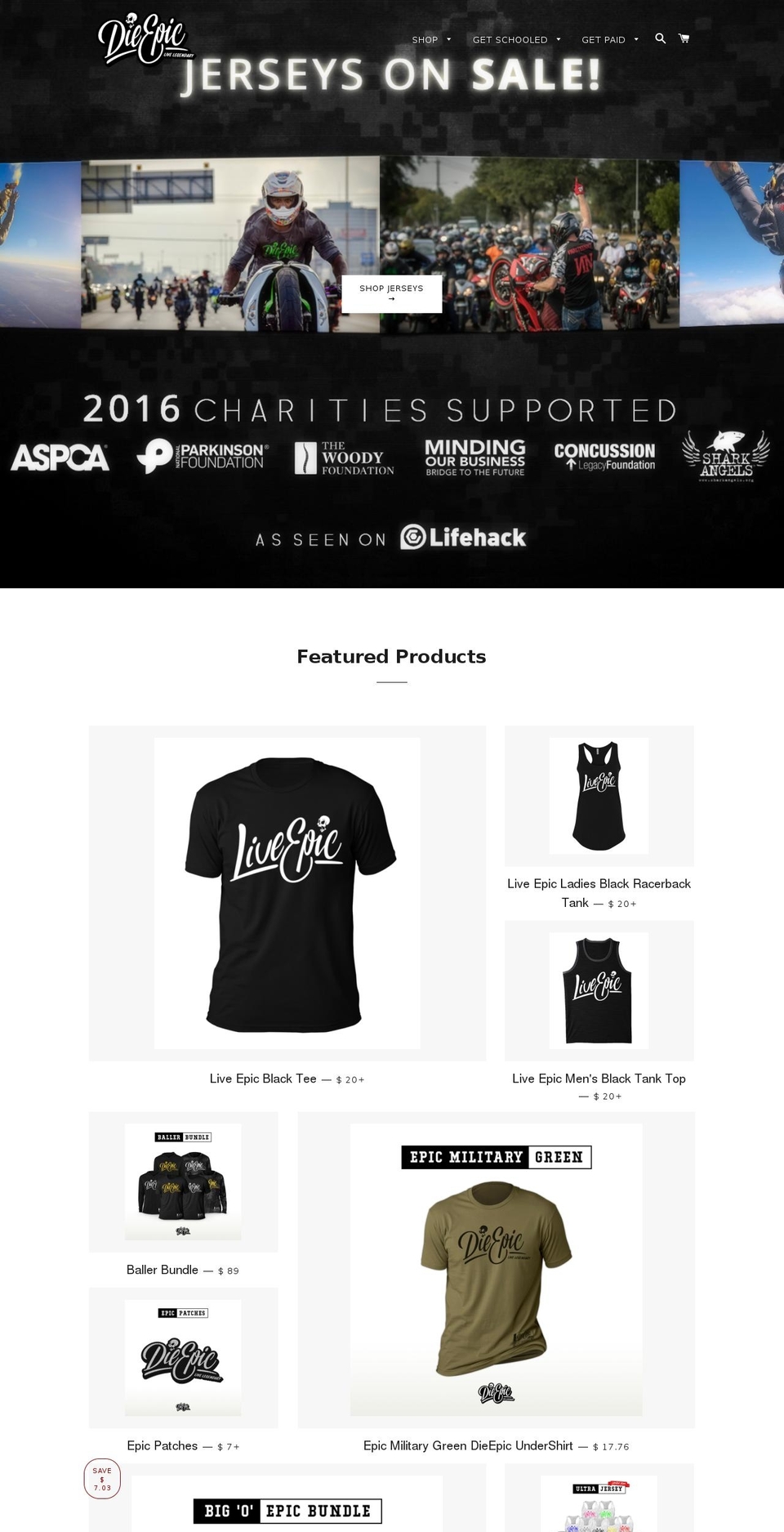 dieepic.com shopify website screenshot