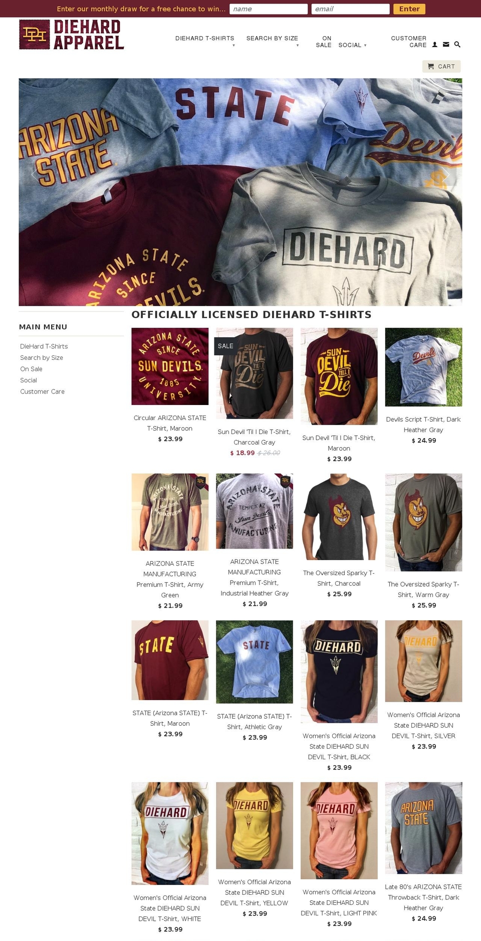 diehard-apparel.com shopify website screenshot