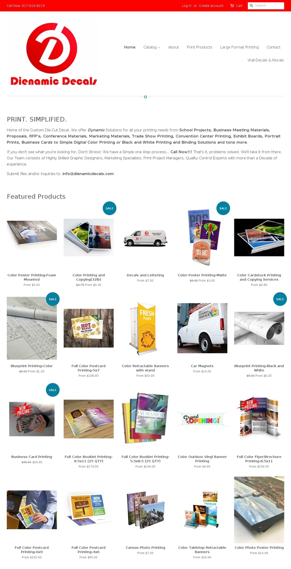 dienamicdecals.com — Shopify storefront screenshot