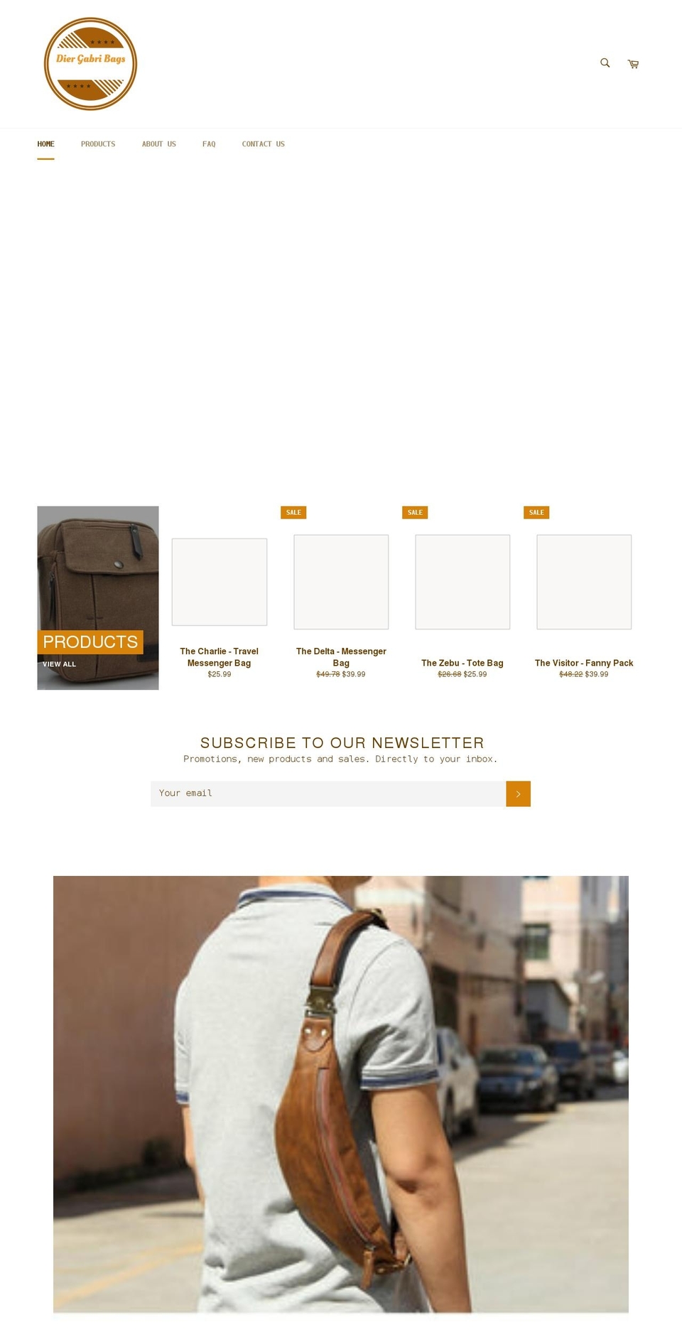 diergabribags.com shopify website screenshot