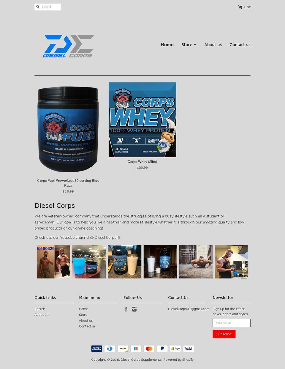 dieselcorps.biz shopify website screenshot