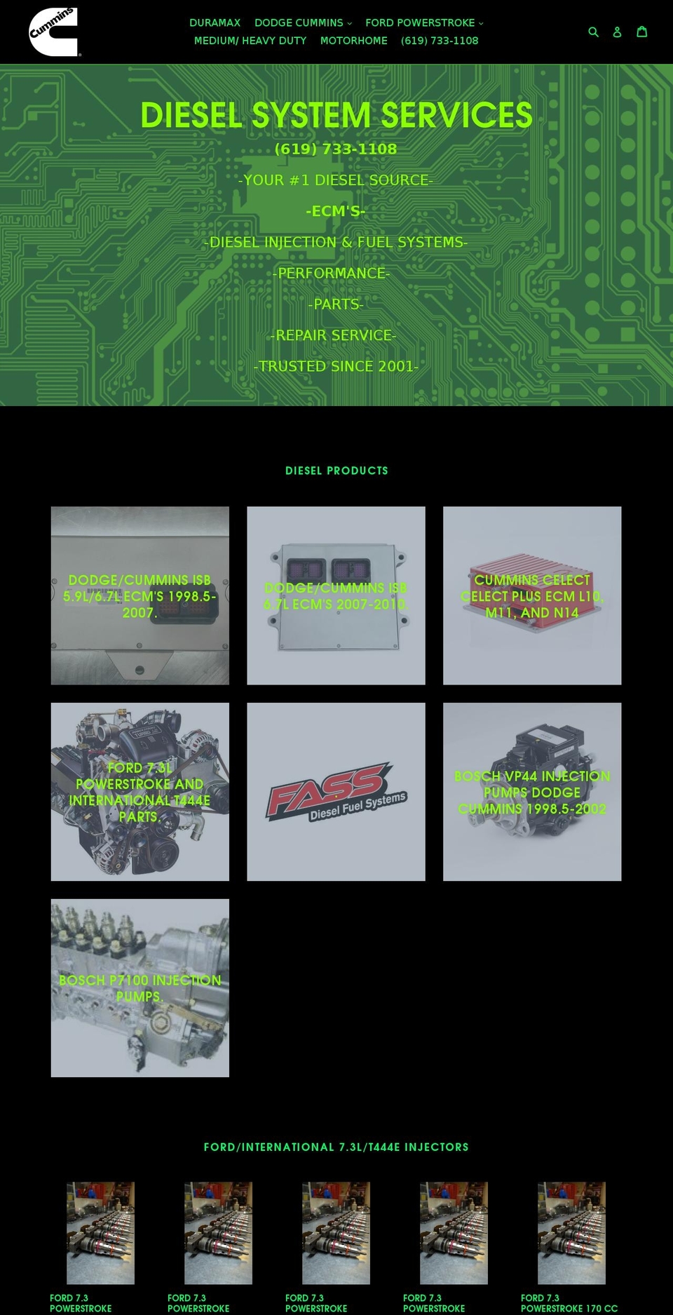dieselecmusa.com — Shopify storefront screenshot