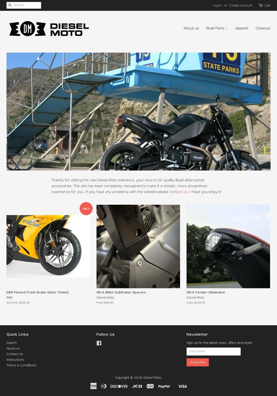 dieselmoto.com shopify website screenshot