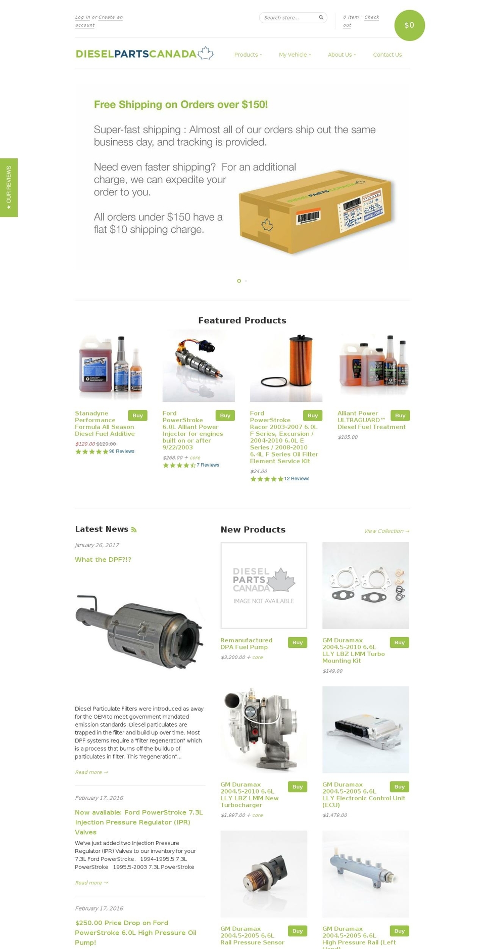 DPC Theme with Quantity Breaks BOLD variant fix Shopify theme site example dieselpartscanada.com