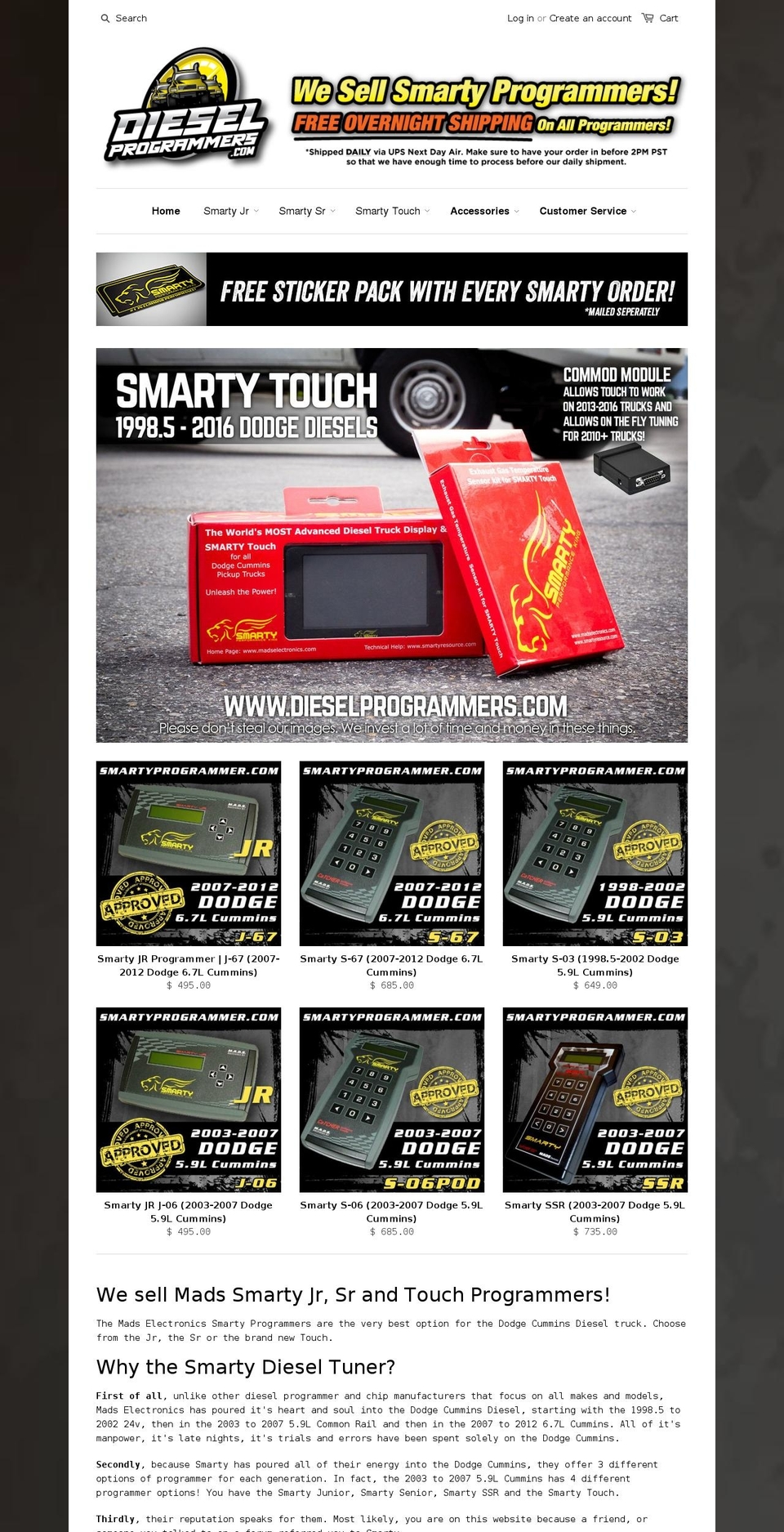 dieselprogrammers.com shopify website screenshot