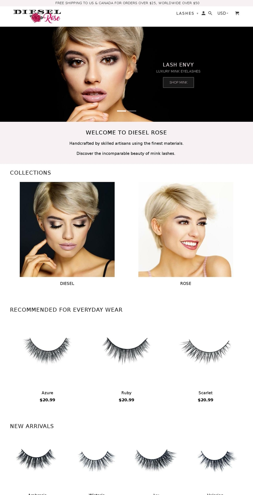 dieselrose.com — Shopify storefront screenshot
