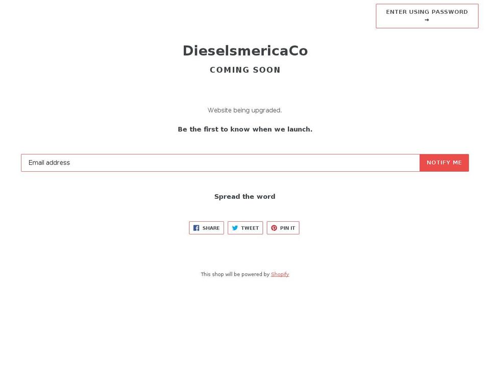 dieselsmericaco.com — Shopify storefront screenshot