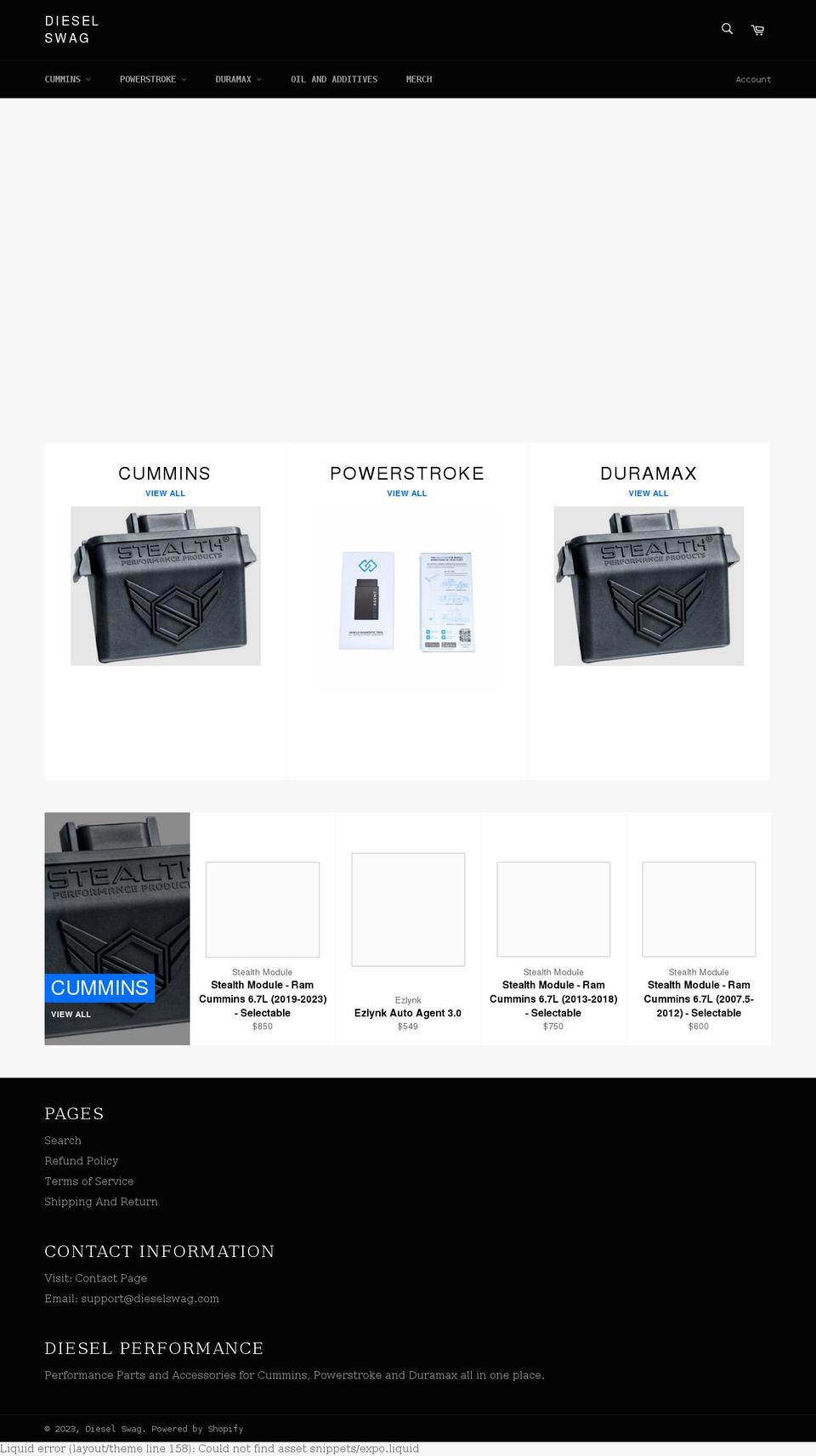dieselswag.com shopify website screenshot