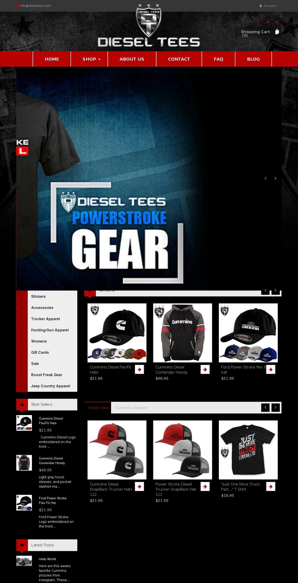 effect Shopify theme site example dieseltees.com