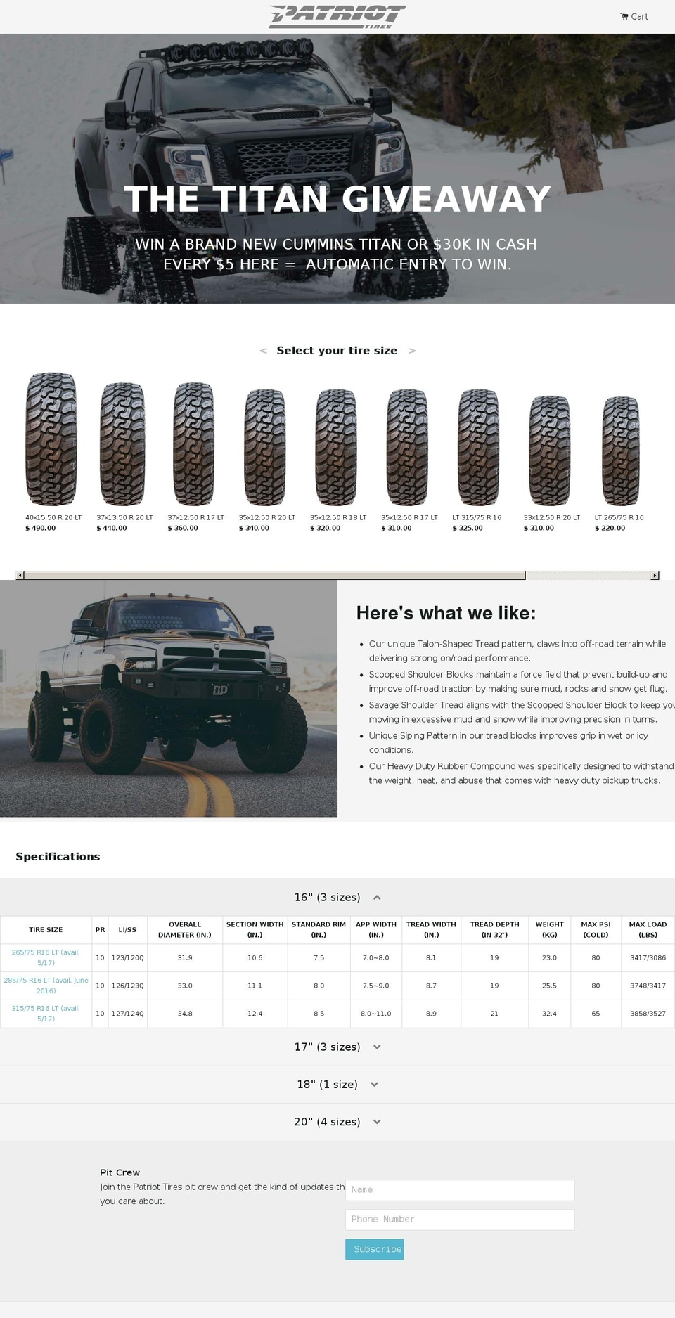 dieseltires.com shopify website screenshot