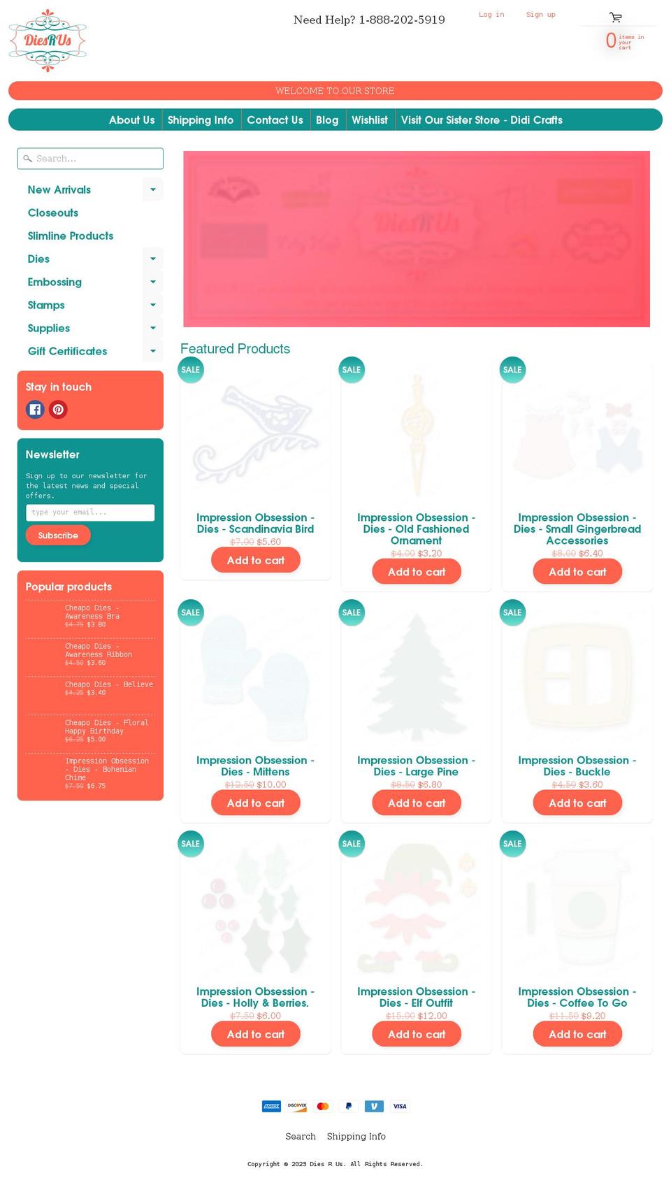 diesrus.com shopify website screenshot