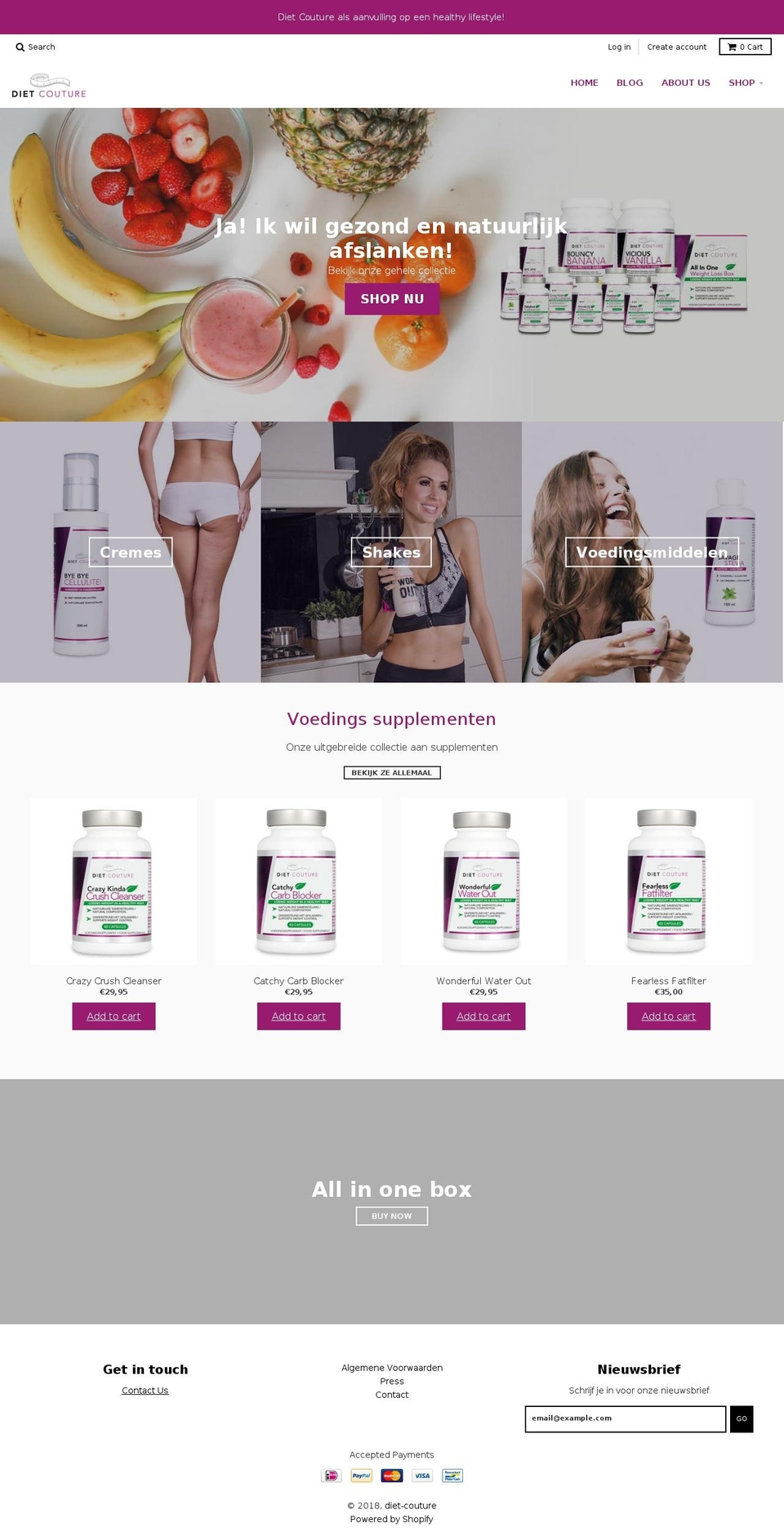 diet-couture.com shopify website screenshot