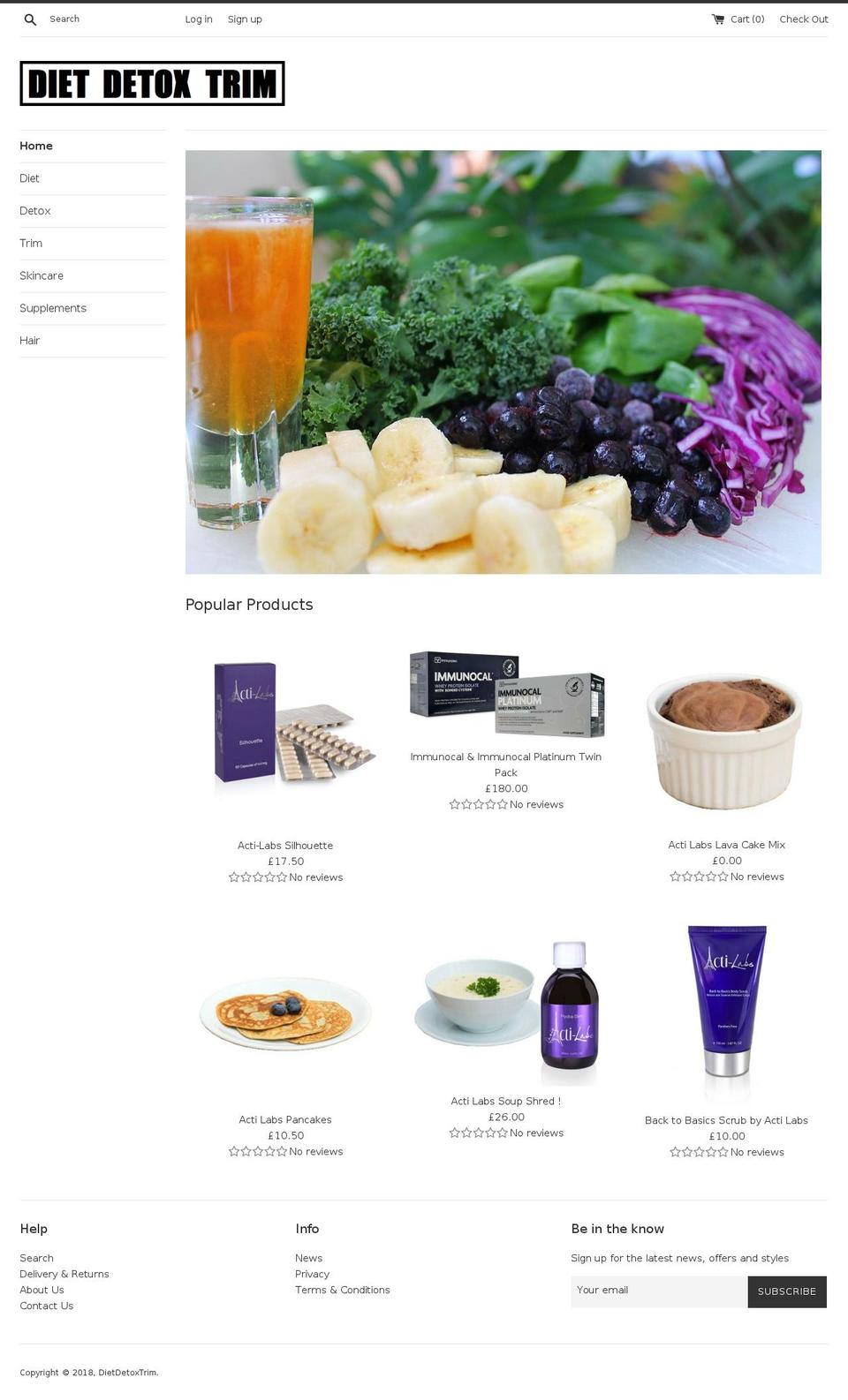 dietdetoxtrim.com shopify website screenshot